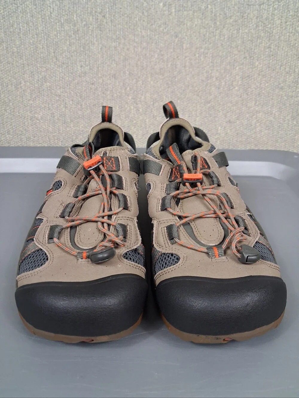 KEEN McKenzie Shoes Mens Size 10 Brindle Mandarin Red Hybrid Water Hiking Trail
